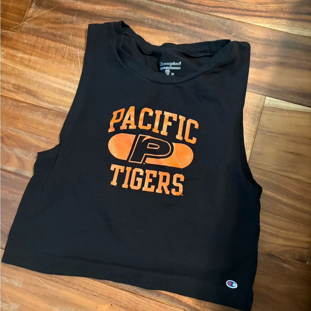 Champion Pacific Tigers Black Crop Top uop size 2xl 0173